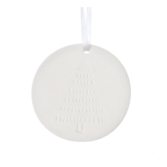 Hanging Ceramic Round Tree Decoration 6cm image number 2