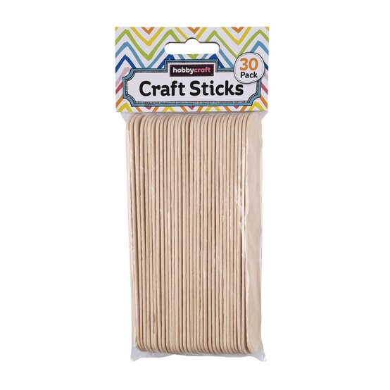 Natural Craft Sticks 30 Pack image number 6