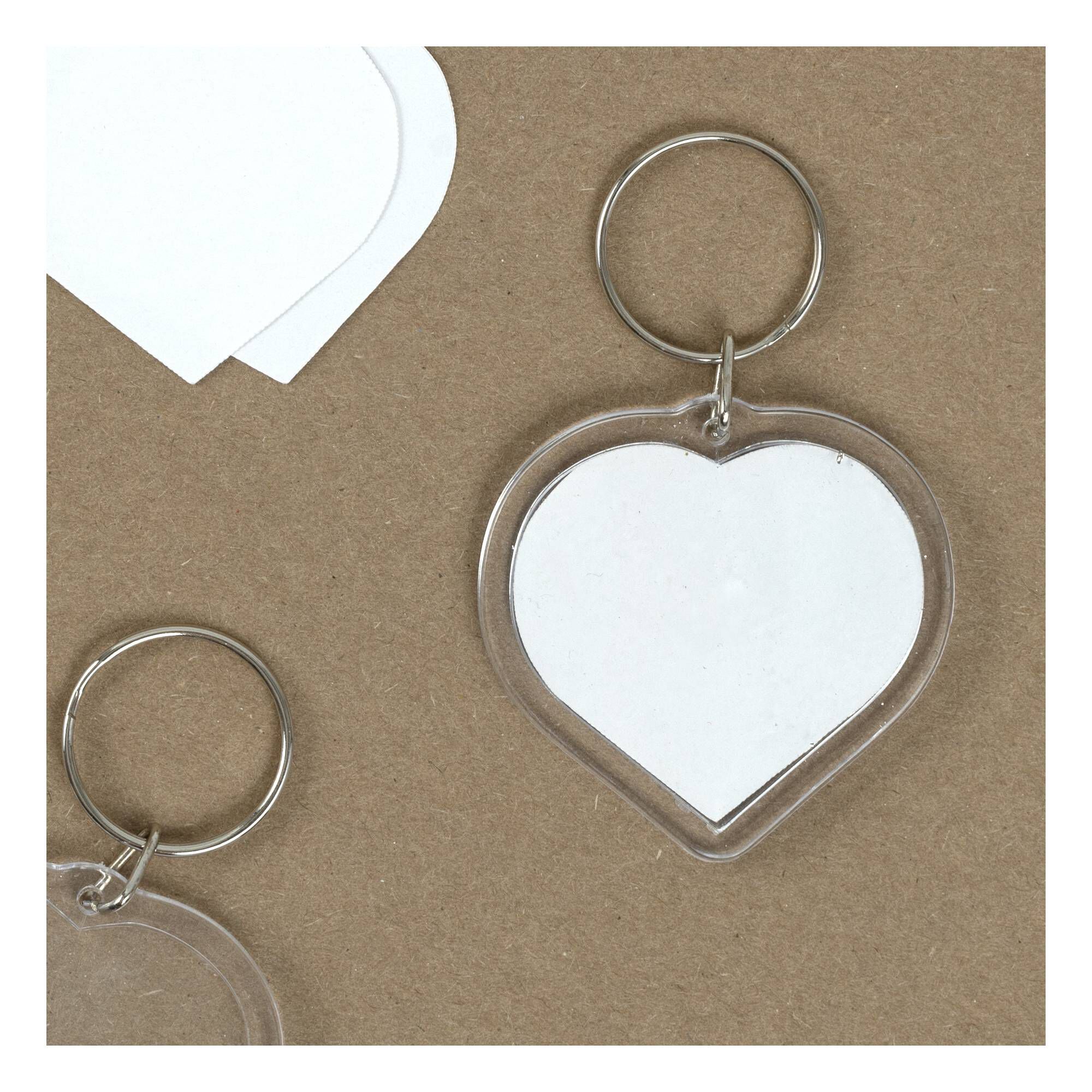 Clear Heart Keyrings 10 Pack Hobbycraft