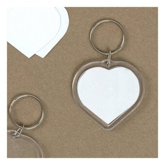 Clear Heart Keyrings 10 Pack 