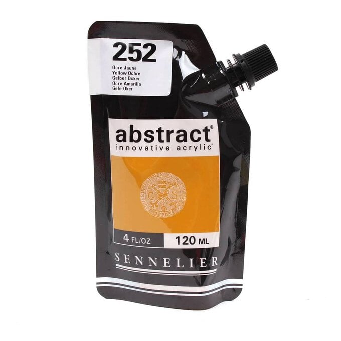 Sennelier Satin Yellow Ochre Abstract Acrylic Paint Pouch 120ml image number 1