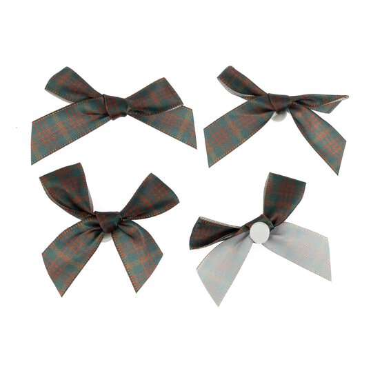 Green and Red Tartan Bows 4 Pack  image number 3
