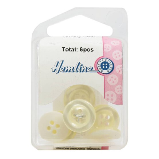 Hemline Cream Basic Shirt Blouse Button 6 Pack image number 2