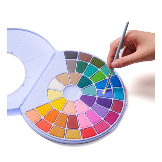 HIMI Blue Solid Watercolour Pan Set 38 Pack image number 2