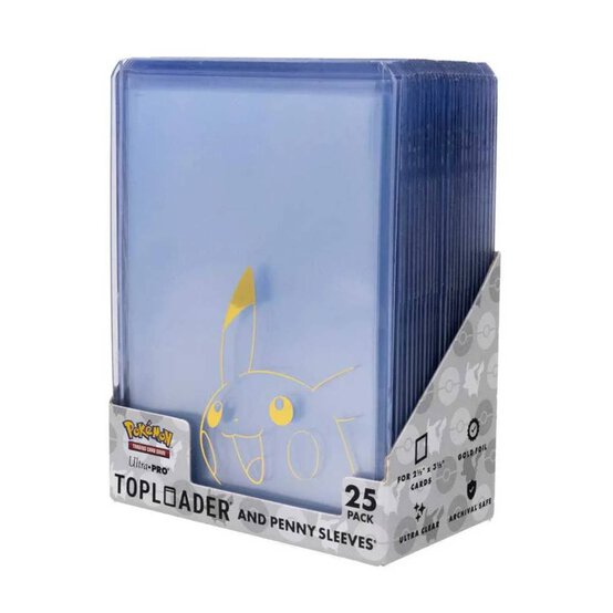 Pokemon Pikachu Toploader and Penny Sleeves Combo 25 Pack image number 1