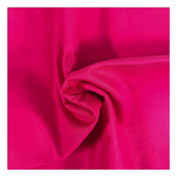 Hot Pink Organic Premium Cotton Fabric by the Metre image number 1