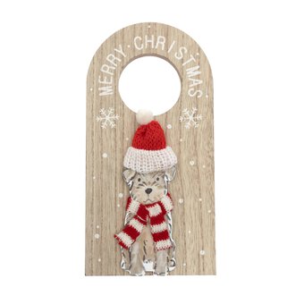 Christmas Dog Wooden Door Hanger