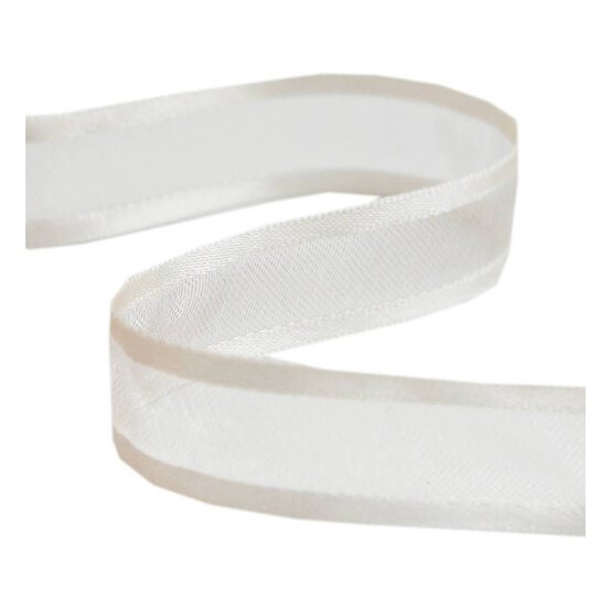 Ivory Organza Satin-Edged Ribbon 12mm x 5m image number 1