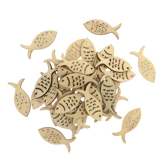 Fish Wooden Toppers 36 Pack image number 1