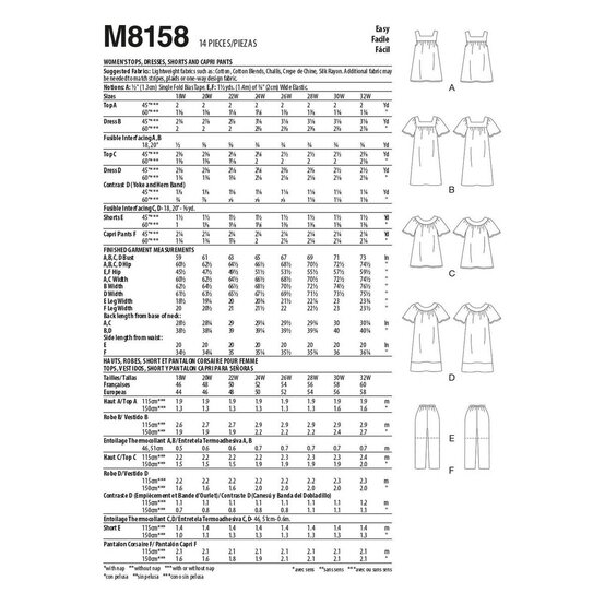 McCall&rsquo;s Rosie Women&rsquo;s Set Sewing Pattern M8158 (26-32) image number 2