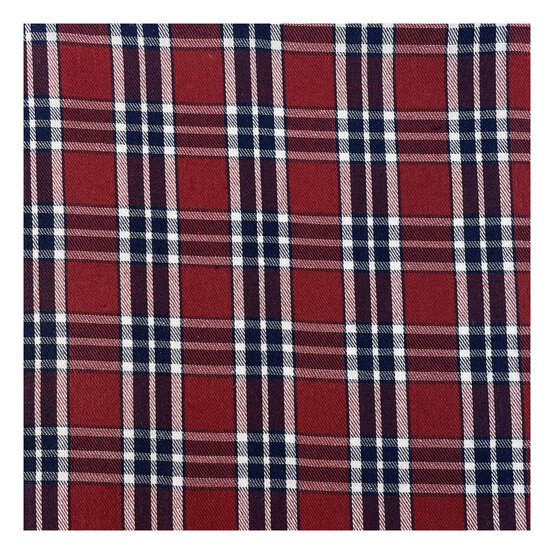 Red and Blue Poly Brushed Check Fabric by the Metre image number 2