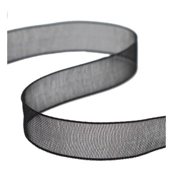 Black Organdie Ribbon 9mm x 8m image number 1