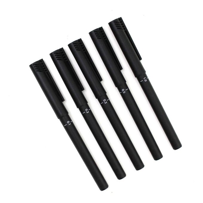 Black Fineliners 5 Pack