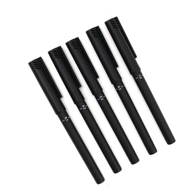 Black Fineliners 5 Pack