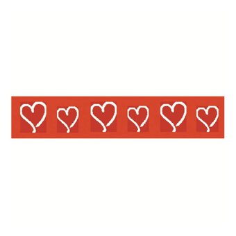 Red Curly Hearts Ribbon 15mm x 3.5m