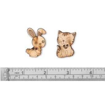 Trimits Wooden Animal Buttons 5 Pieces image number 3