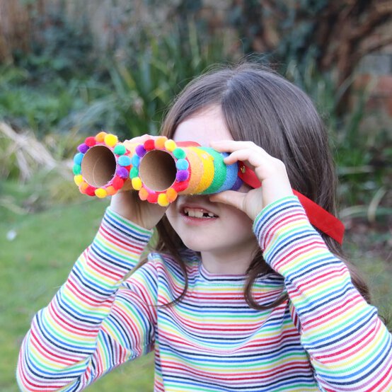 How to Make Rainbow Cardboard Tube Binoculars image number 1