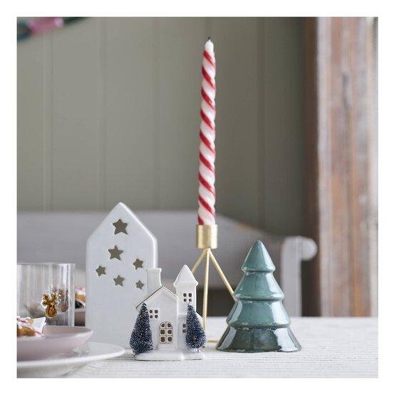 Red and White Spiral Taper Candles 3 Pack image number 2
