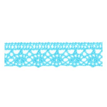 Turquoise 25mm Cotton Lace Trim by the Metre
