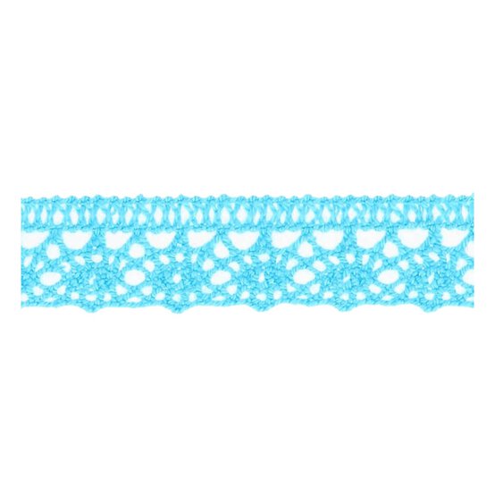 Turquoise 25mm Cotton Lace Trim by the Metre image number 2