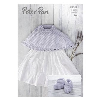 Peter Pan Baby Cotton Poncho and Bootees Digital Pattern P1312