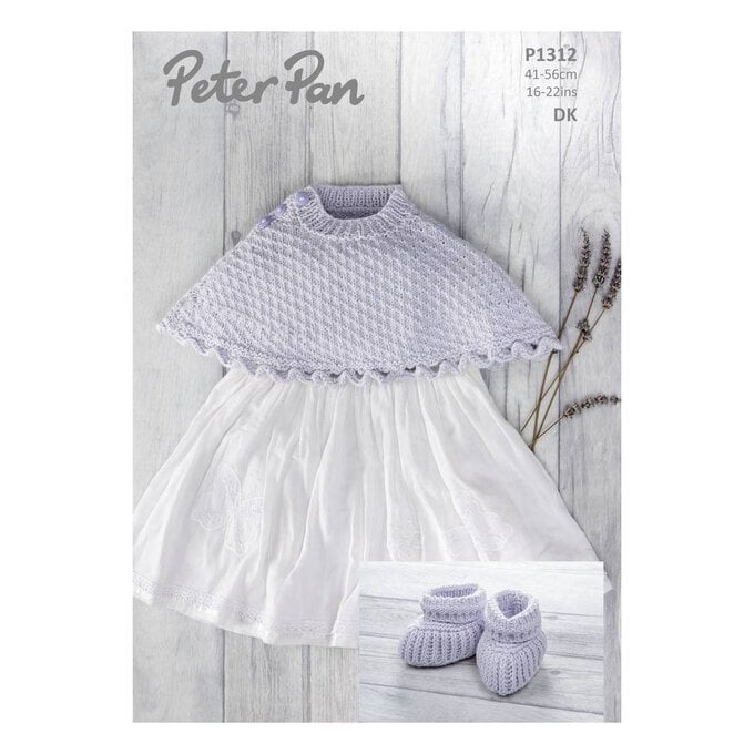 Peter Pan Baby Cotton Poncho and Bootees Digital Pattern P1312 image number 1