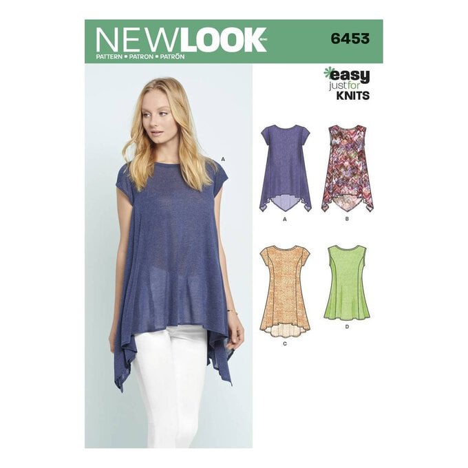 New Look Women's Knit Tops Sewing Pattern 6453