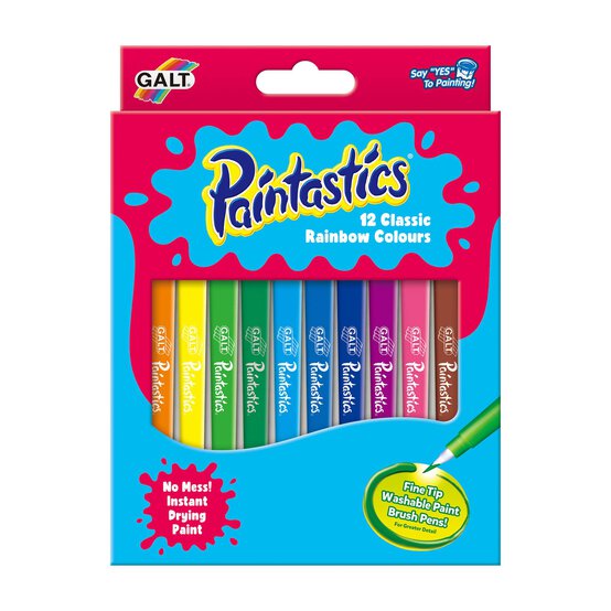 Paintastics Rainbow Fine Tip Paint Brush Pens 12 Pack image number 1