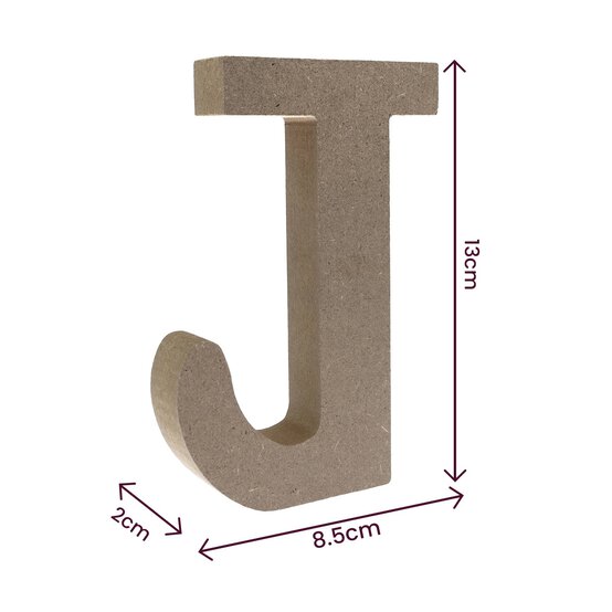 MDF Wooden Letter J 13cm image number 4
