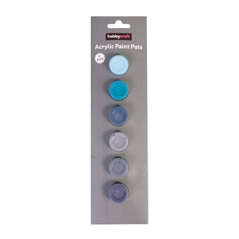 Blue Metallic Acrylic Craft Paints 5ml 6 Pack