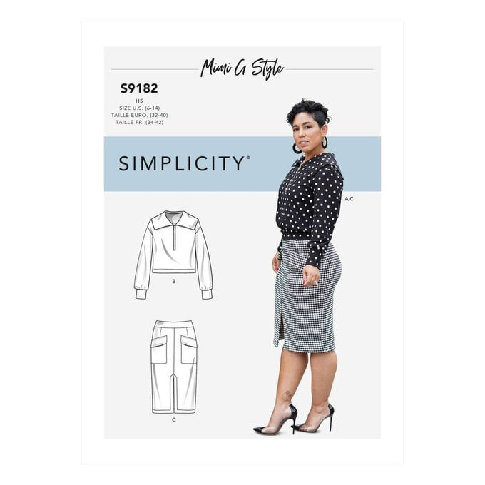 Simplicity Knit Top and Skirt Sewing Pattern S9182 (16-24) image number 1