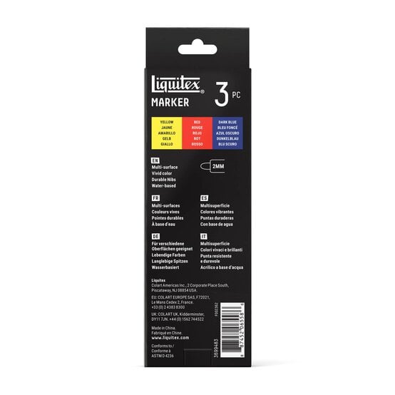 Liquitex Primary Markers 2mm 3 Pack image number 5