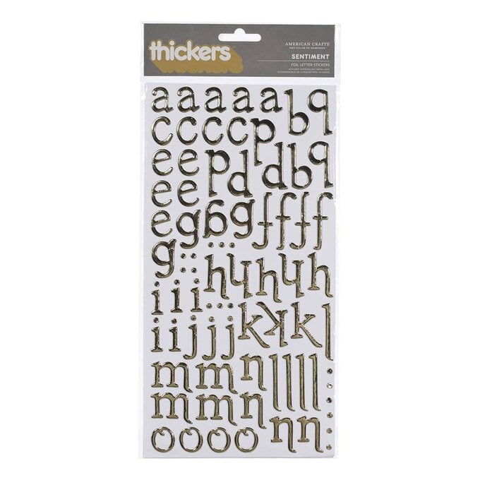 Sentiment Foil Letter Thickers Stickers 167 Pieces