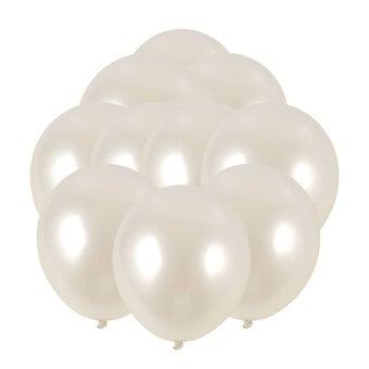 Linen White Latex Balloons 10 Pack