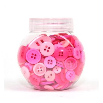 Hobbycraft Button Jar Pink