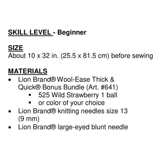 FREE PATTERN Lion Brand Thick and Quick New Direction Cowl L60124 image number 2