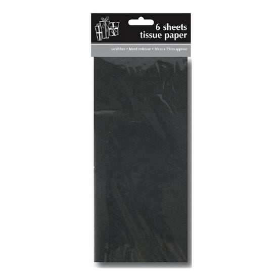 Black Tissue Paper 6 Sheets image number 1