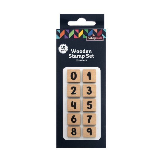 Bold Number Wooden Stamps 10 Pack image number 3