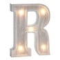 White Washed Wooden LED Letter R 21cm image number 1