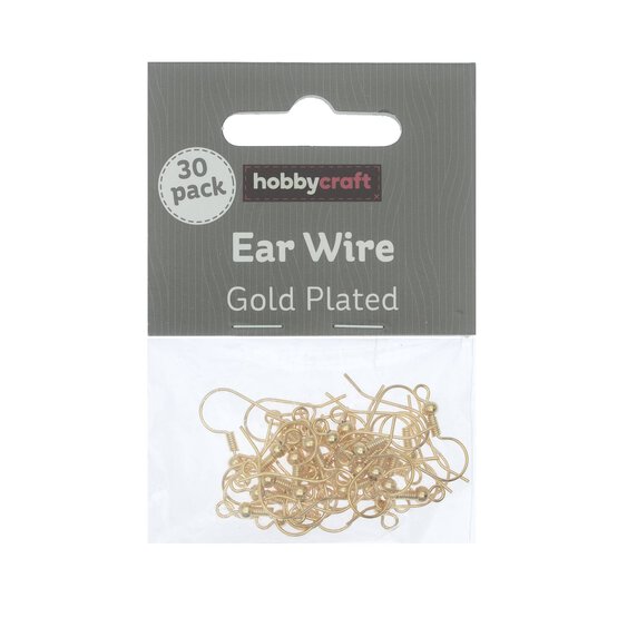 Gold-Plated Ear Wires 25mm x 20mm 30 Pack  image number 1