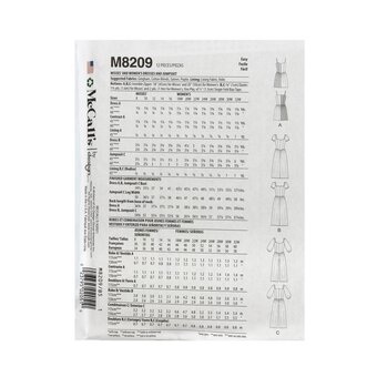 McCall's Women's Dresses  Sewing Pattern M8209 (B5 8-16)