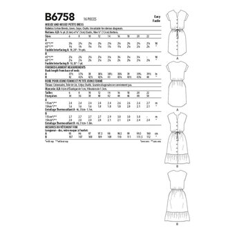 Butterick Petite Dress Sewing Pattern B6758 (6-14)