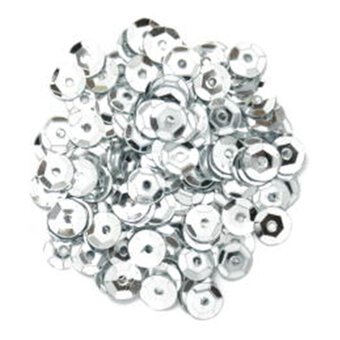 Craft Factory Silver Cup Sequins 5mm 5g