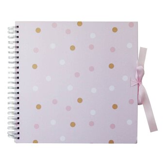 Spiral Bound Pink Dot Scrapbook 12 x 12 Inches