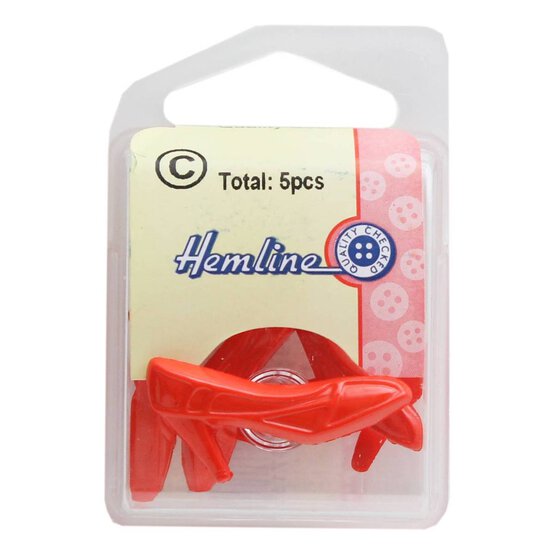 Hemline Red Shoe Buttons 32mm 5 Pack image number 2