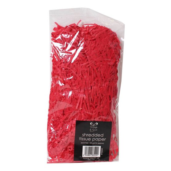 Red Shredded Tissue Paper 25g image number 2