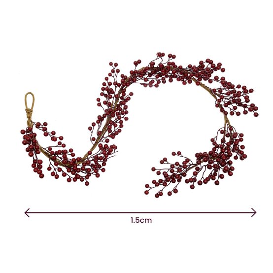 Red Berry Garland 1.6m image number 4