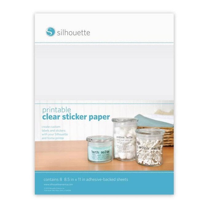 Silhouette Clear Printable Sticker 8 Sheets image number 1