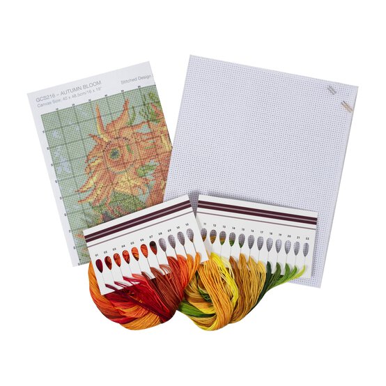 Trimits Autumn Bloom Large Cross Stitch Kit 32cm x 40cm image number 3