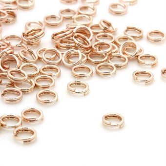 Beads Unlimited Rose Gold Plated Split Rings 5mm 90 Pack